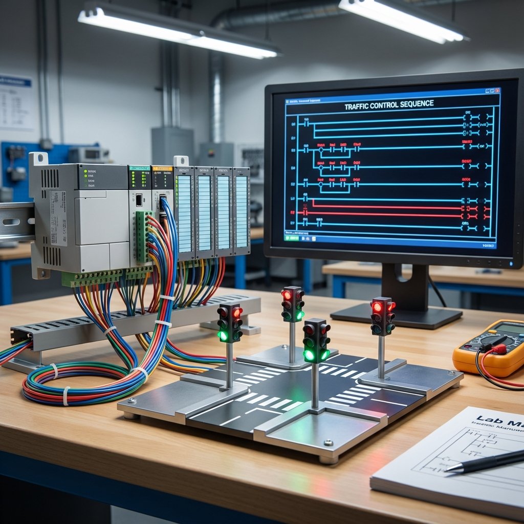 Traffic Light Control System Using PLC